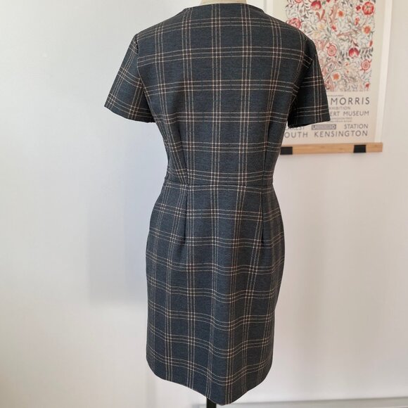 Mango Charcoal Checkered Midi Dress - Picture 5 of 11